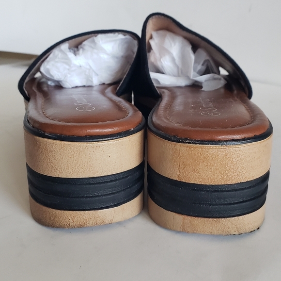 Smartty sz 39 (8.5) platforms black and tan heels - Picture 5 of 12